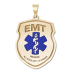 Gold certified EMT badge with a blue medical emblem. (PG94285, secondary photo 1)