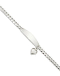 Custom Engraved Sterling Silver Women's Curb Link ID Bracelet