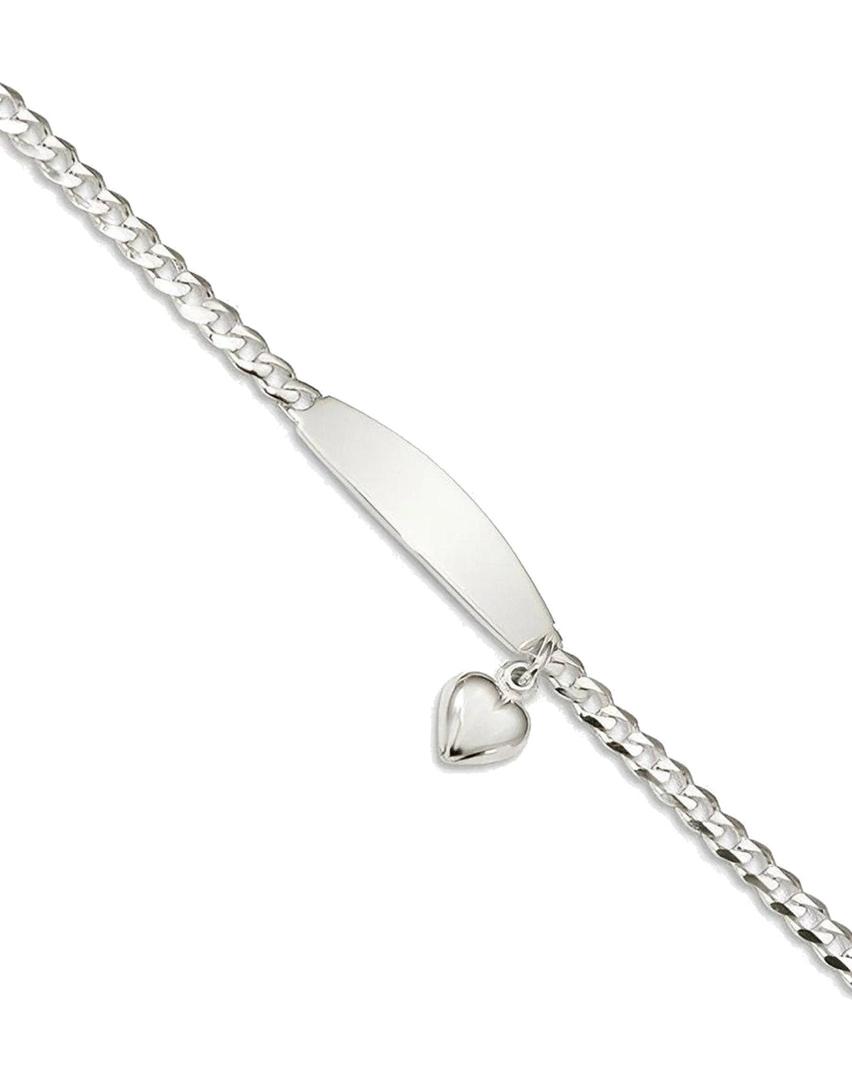 Custom Engraved Sterling Silver Women's Curb Link ID Bracelet