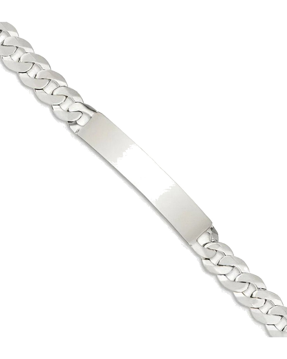 Custom Engraved Sterling Silver Men's Curb Link ID Bracelet