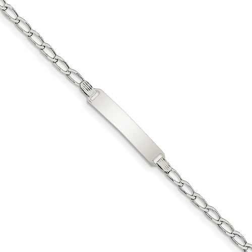 Custom Engraved Sterling Silver Children's Open Link ID Bracelet