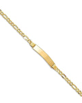 Custom Engraved 14K Gold Men's Polished Figaro Link ID Bracelet