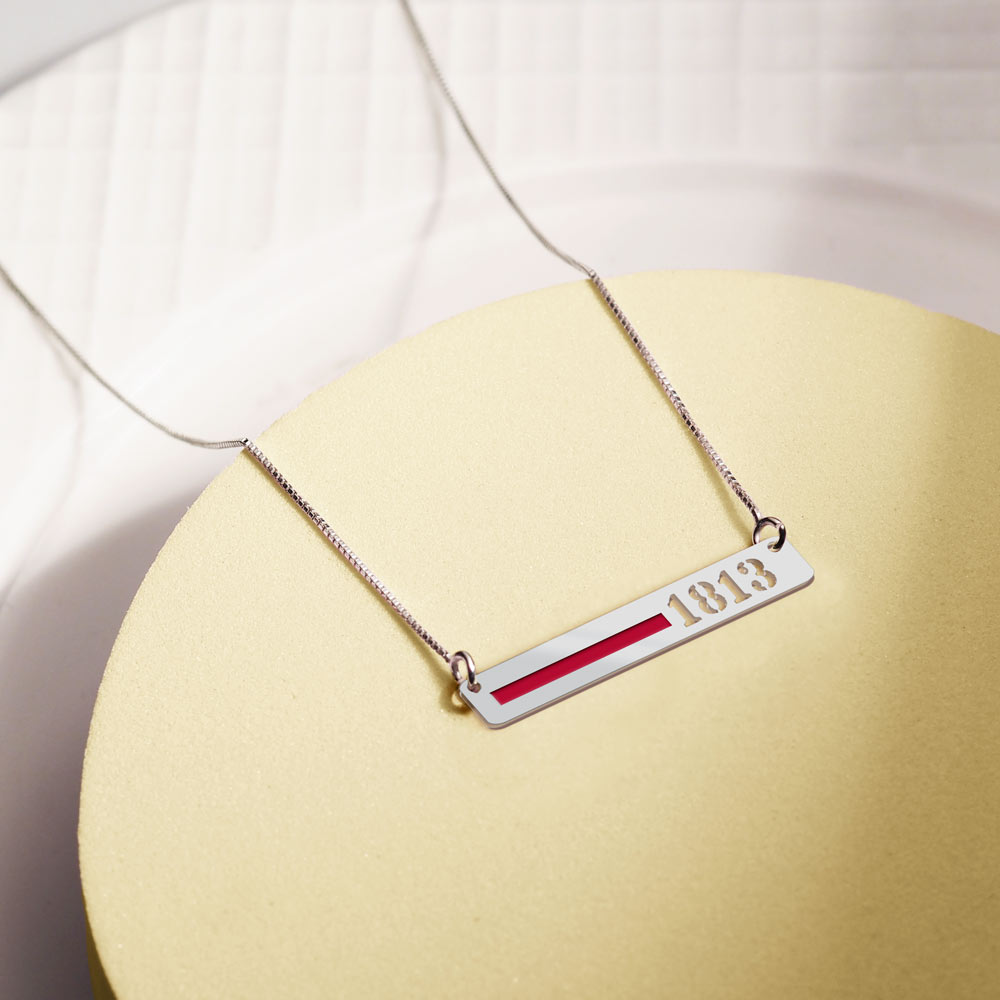 Thin Blue Line firefighter necklace on a presentation disc (PG94604, secondary photo 5)
