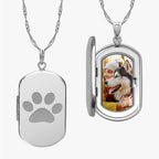 Dog Tag Dog Paw Photo Locket