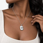 Dog Tag Dog Paw Photo Locket - on model