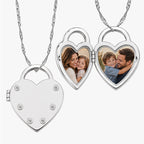 Heart Lock Photo Locket with Chain Included