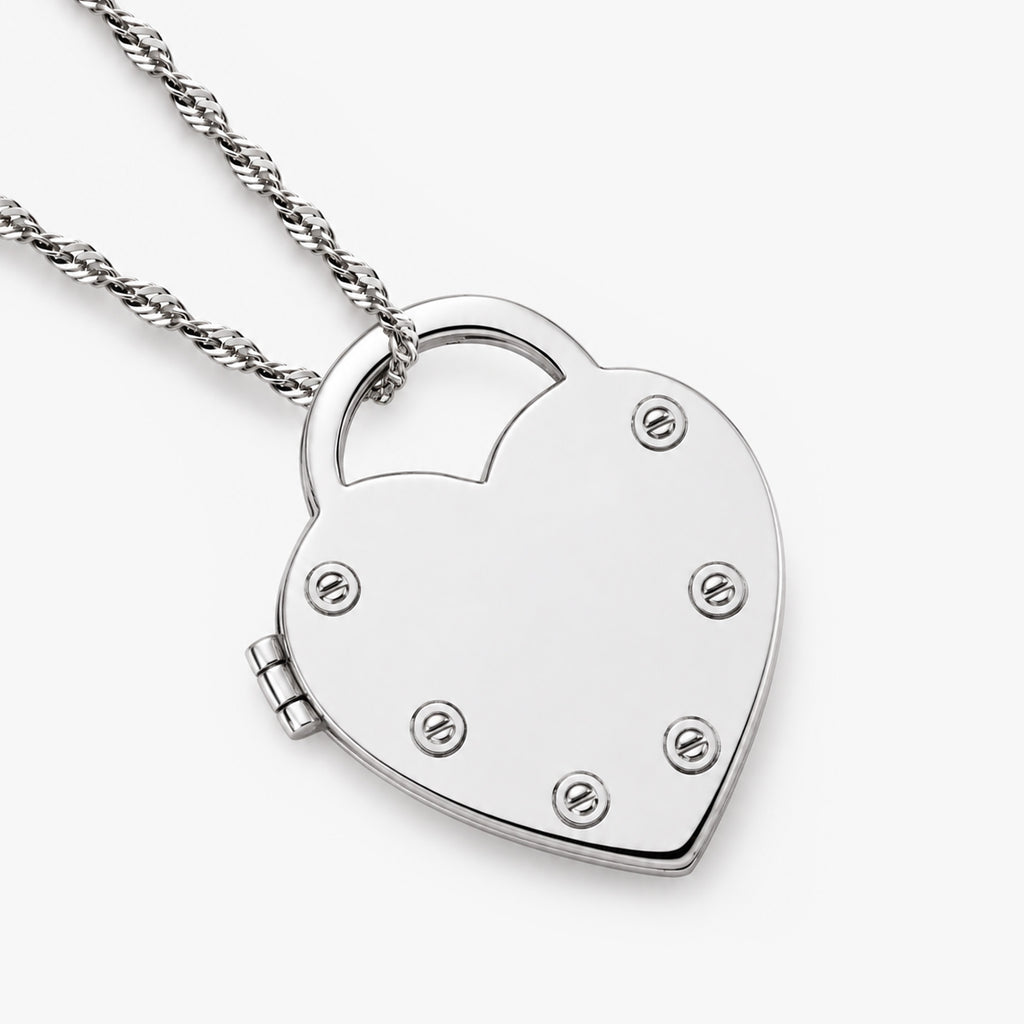 Heart Lock Photo Locket with Chain Included