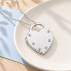 Heart Lock Photo Locket with Chain Included - lifestyle