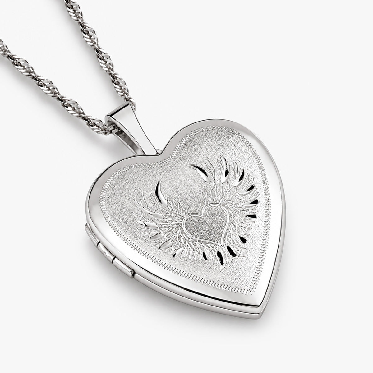 Heart Angel Wing Heart Photo Locket