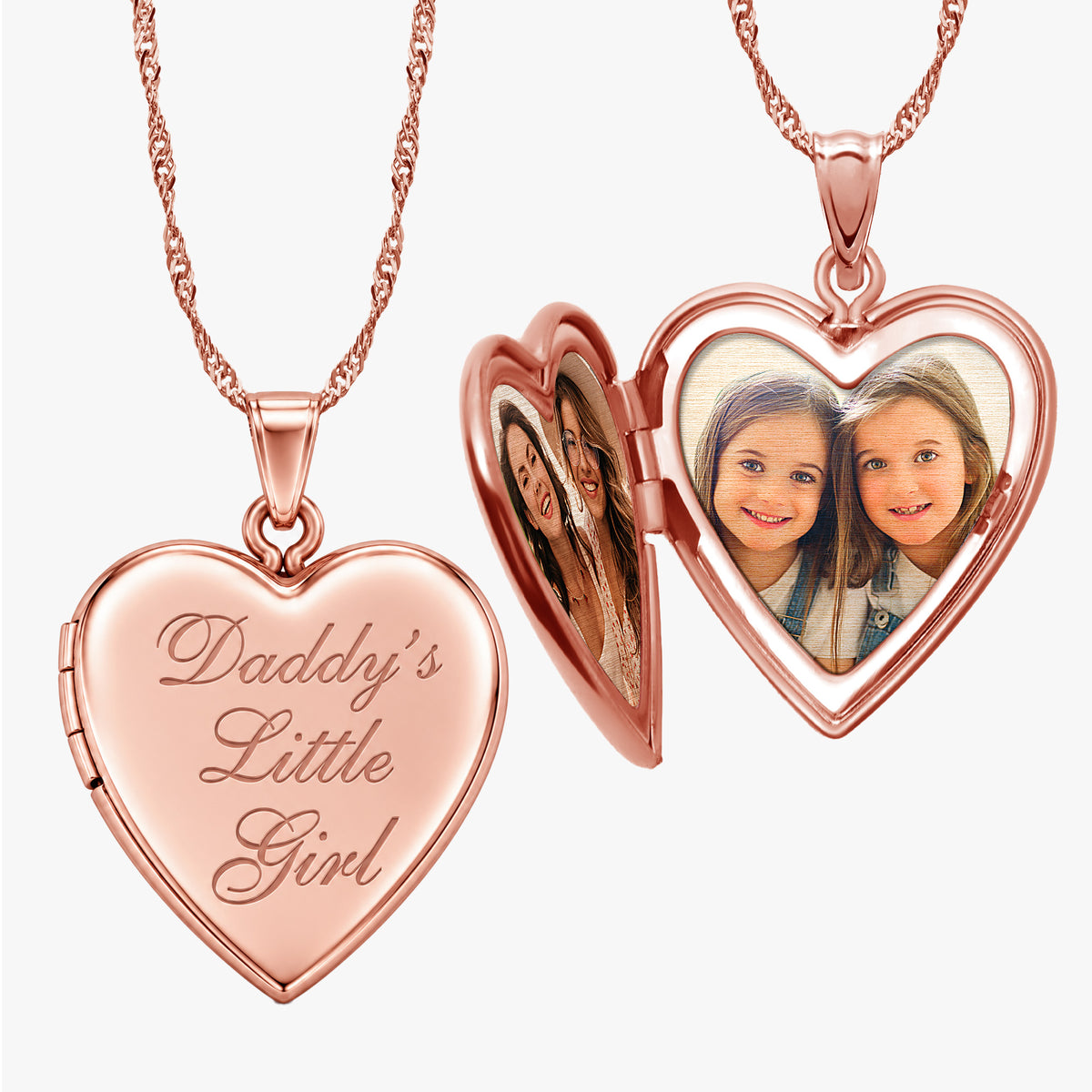 Rose Gold Plated "Daddy's Little Girl" Heart Photo Locket