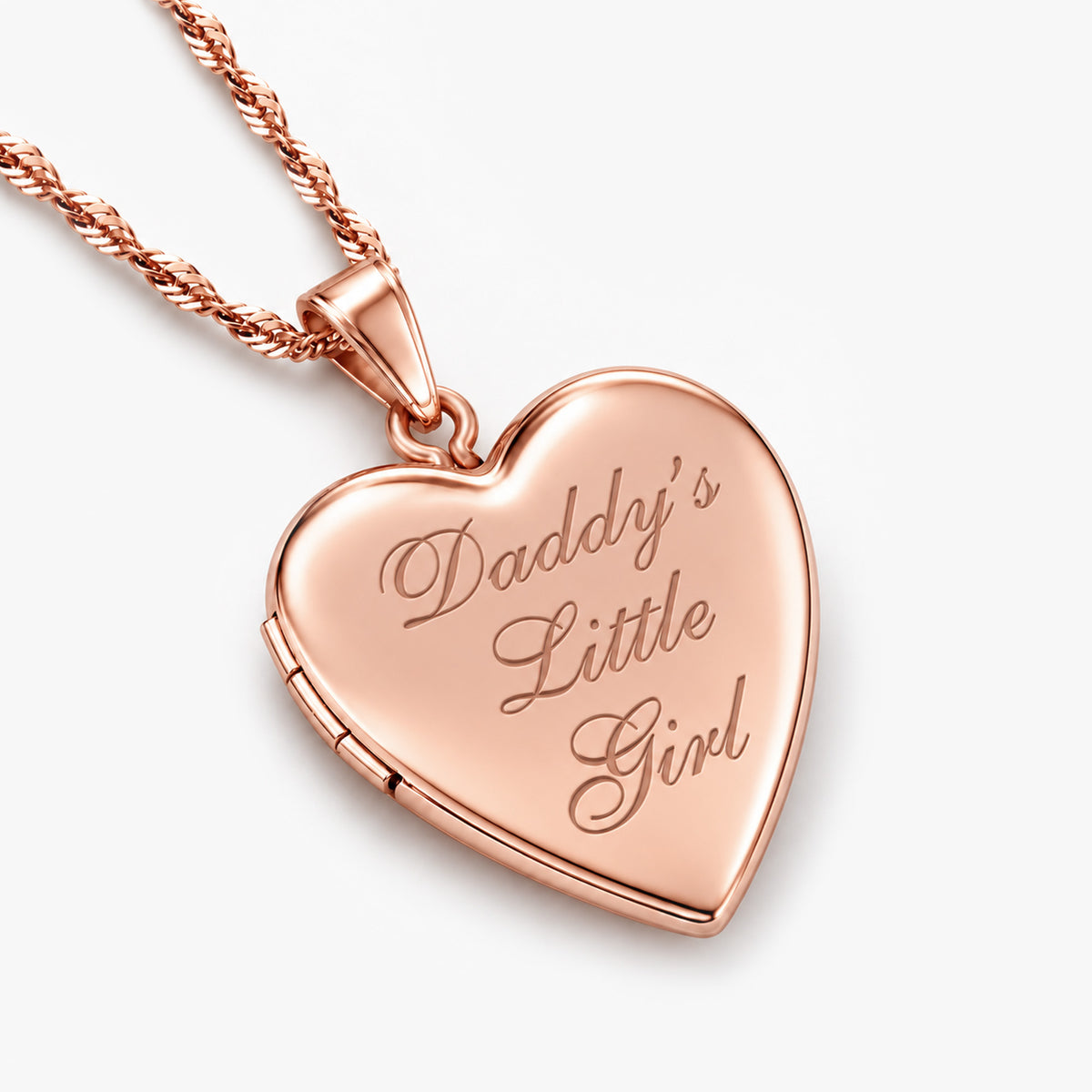 Rose Gold Plated "Daddy's Little Girl" Heart Photo Locket