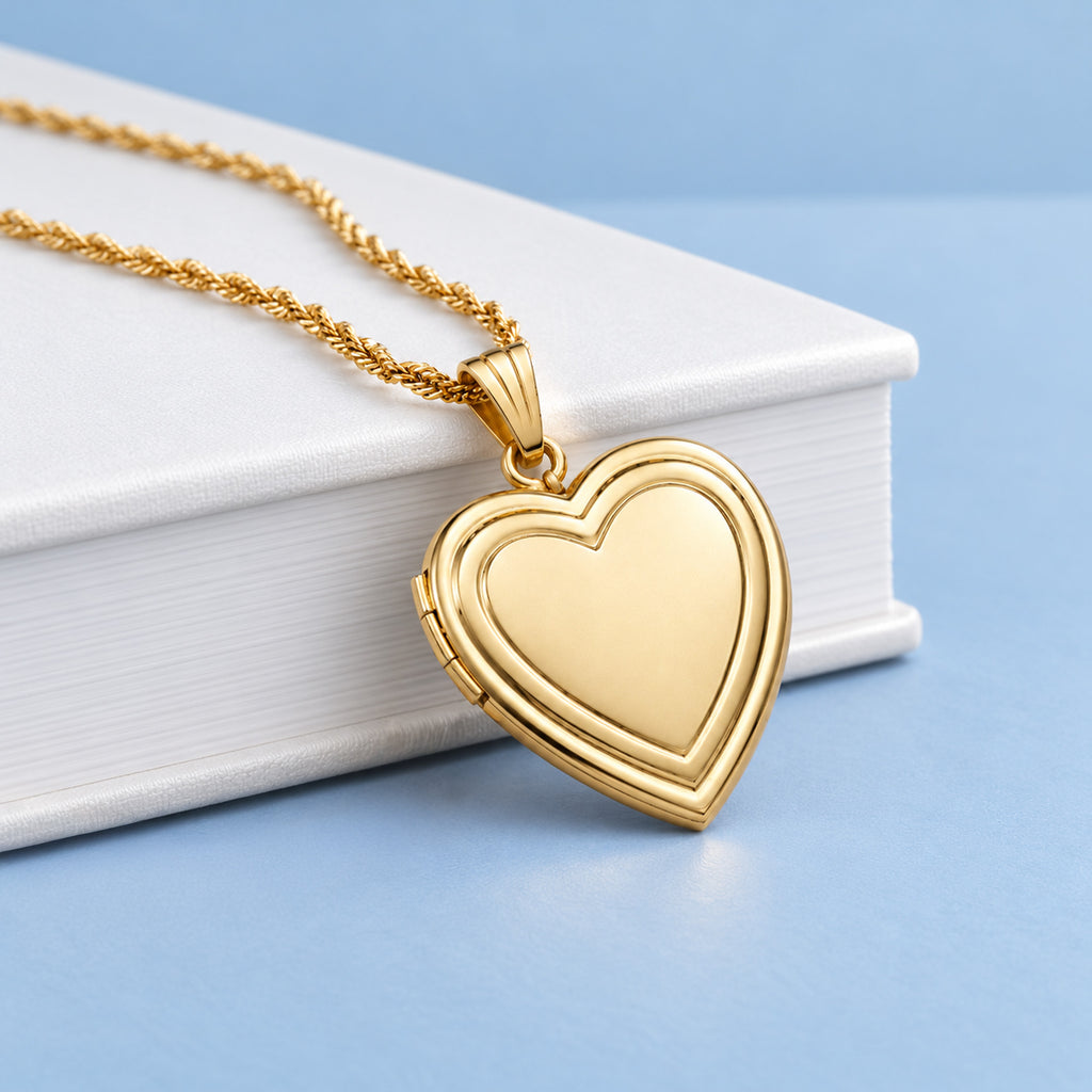 14K Gold Filled Heart Photo Locket - lifestyle