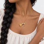 14K Gold Filled Heart Photo Locket - on model
