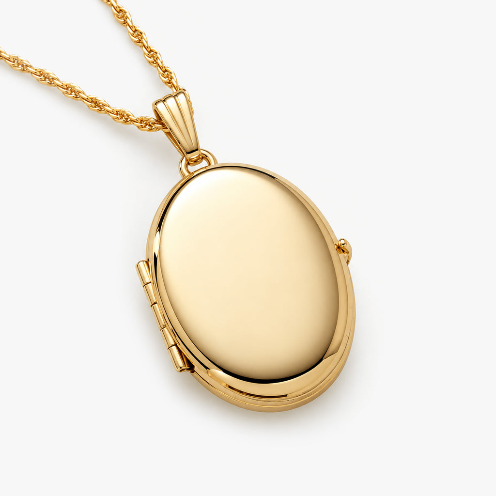 14K Gold Filled Oval 4 Photo Locket