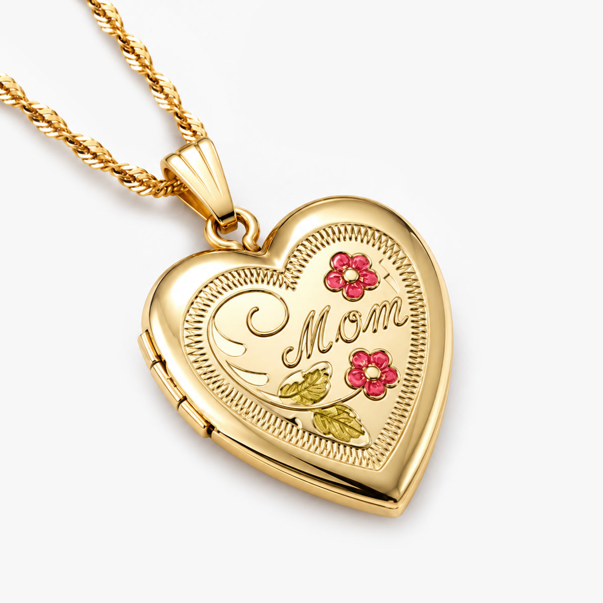 14K Gold Filled Mom Heart Photo Locket