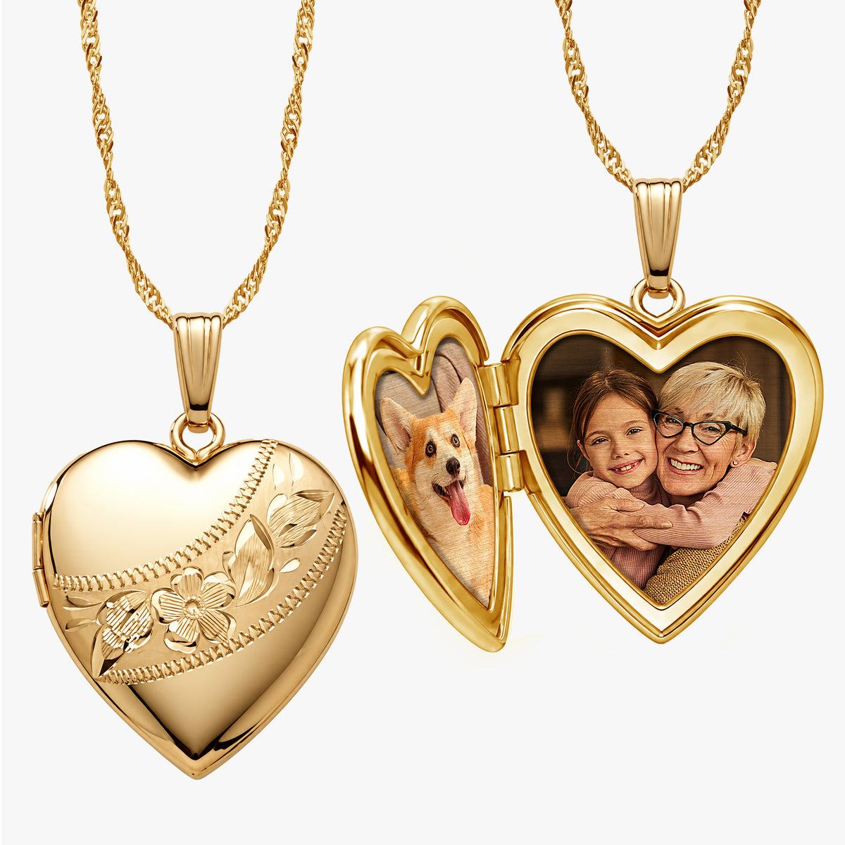 14K Gold Filled Heart Photo Locket