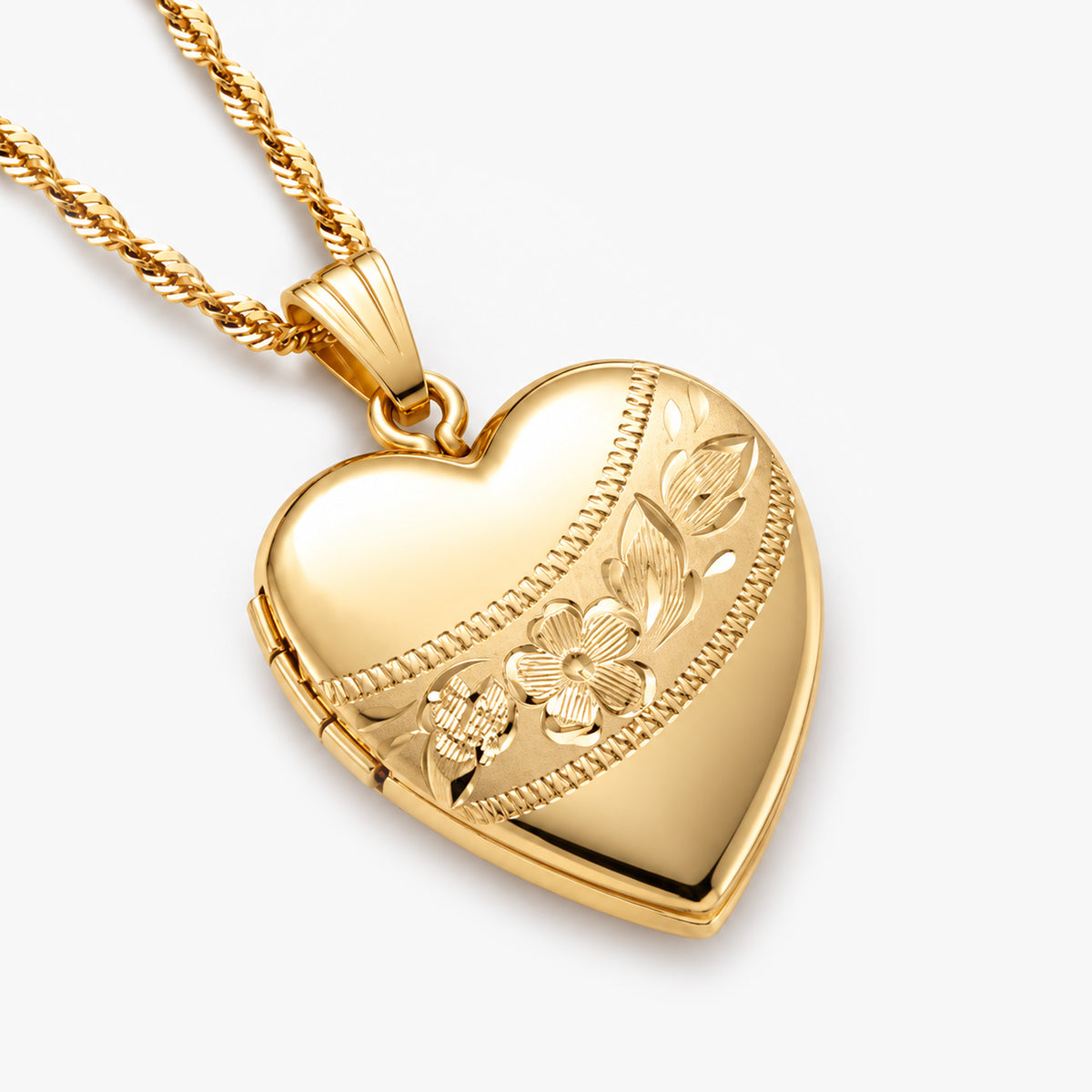 14K Gold Filled Heart Photo Locket