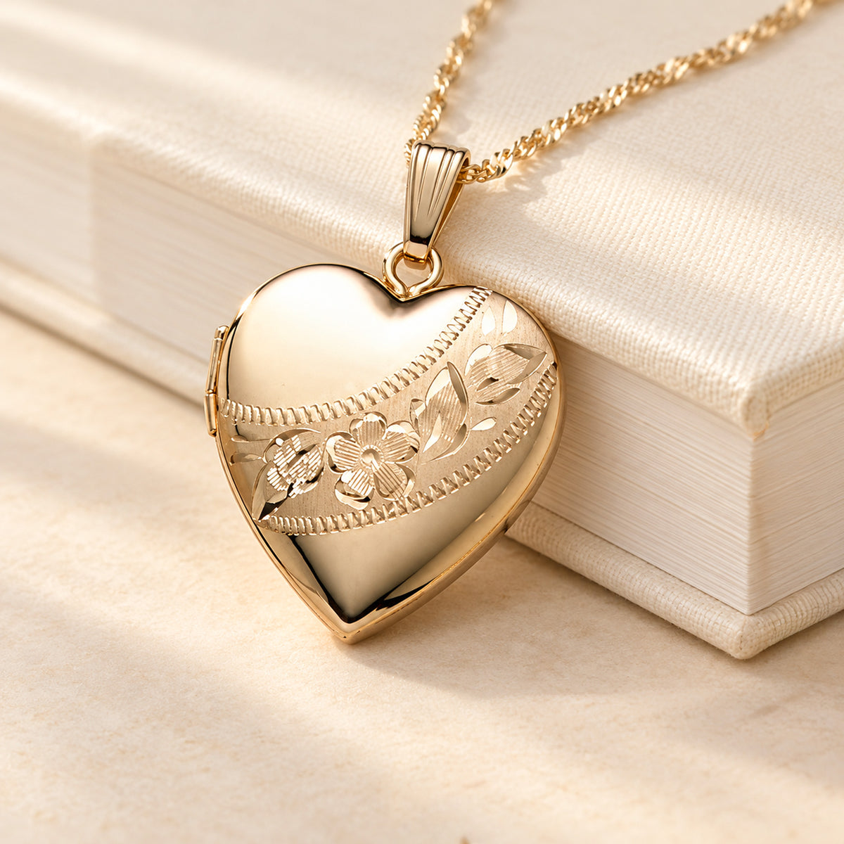 14K Gold Filled Heart Photo Locket - lifestyle