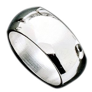 Sterling Silver Approx. 0.31 Inch Half-Round Wedding Band