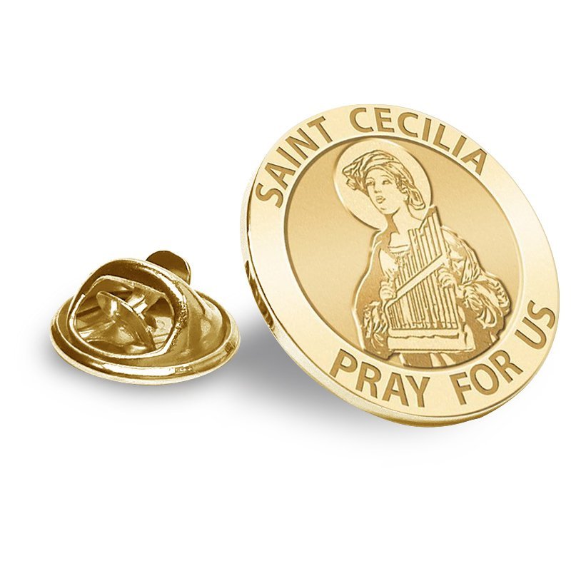 Saint Cecilia Religious Brooch/ Lapel Pin  "EXCLUSIVE"
