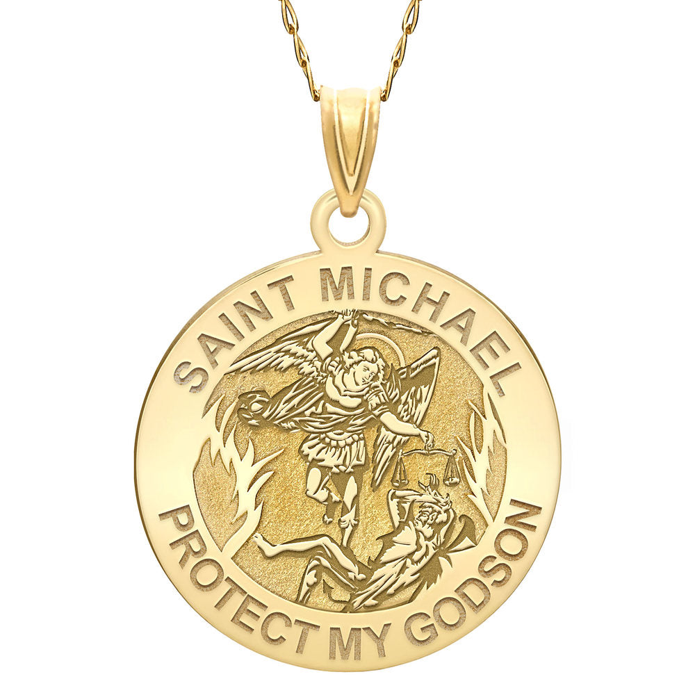 Saint Michael - Protect My Godson - Religious Medal  "EXCLUSIVE"