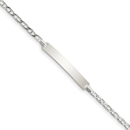 Custom Engraved Sterling Silver Children's Figaro Link ID Bracelet