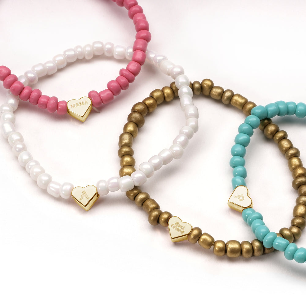 Colorful Heart Beaded Charm Bracelet
