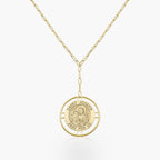 Round Saint Joseph Medal with Open Border Necklace