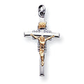 Sterling Silver & Vermeil Crucifix Charm