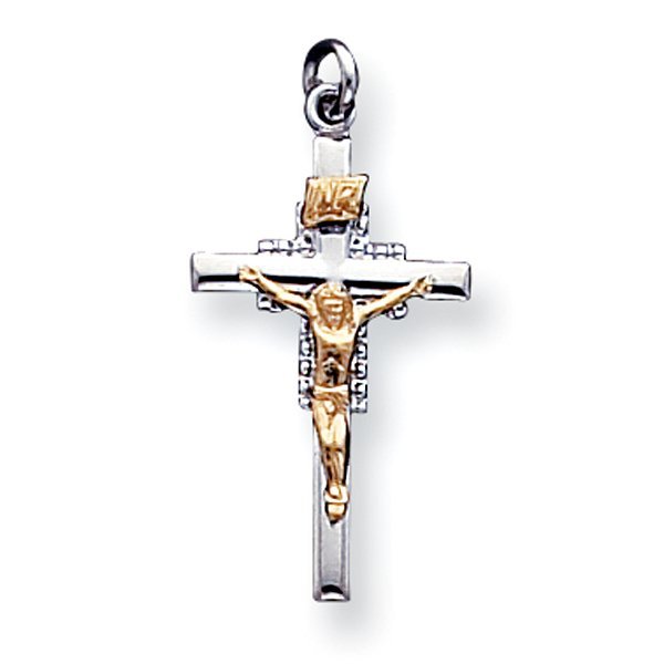 Sterling Silver & Vermeil Crucifix Charm