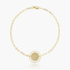 Round Fingerprint Pendant with Open Border Paperclip Bracelet