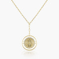 Round Miraculous Medal with Open Border Necklace