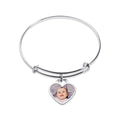 Tiffany Style Photo Heart Expandable Bracelet