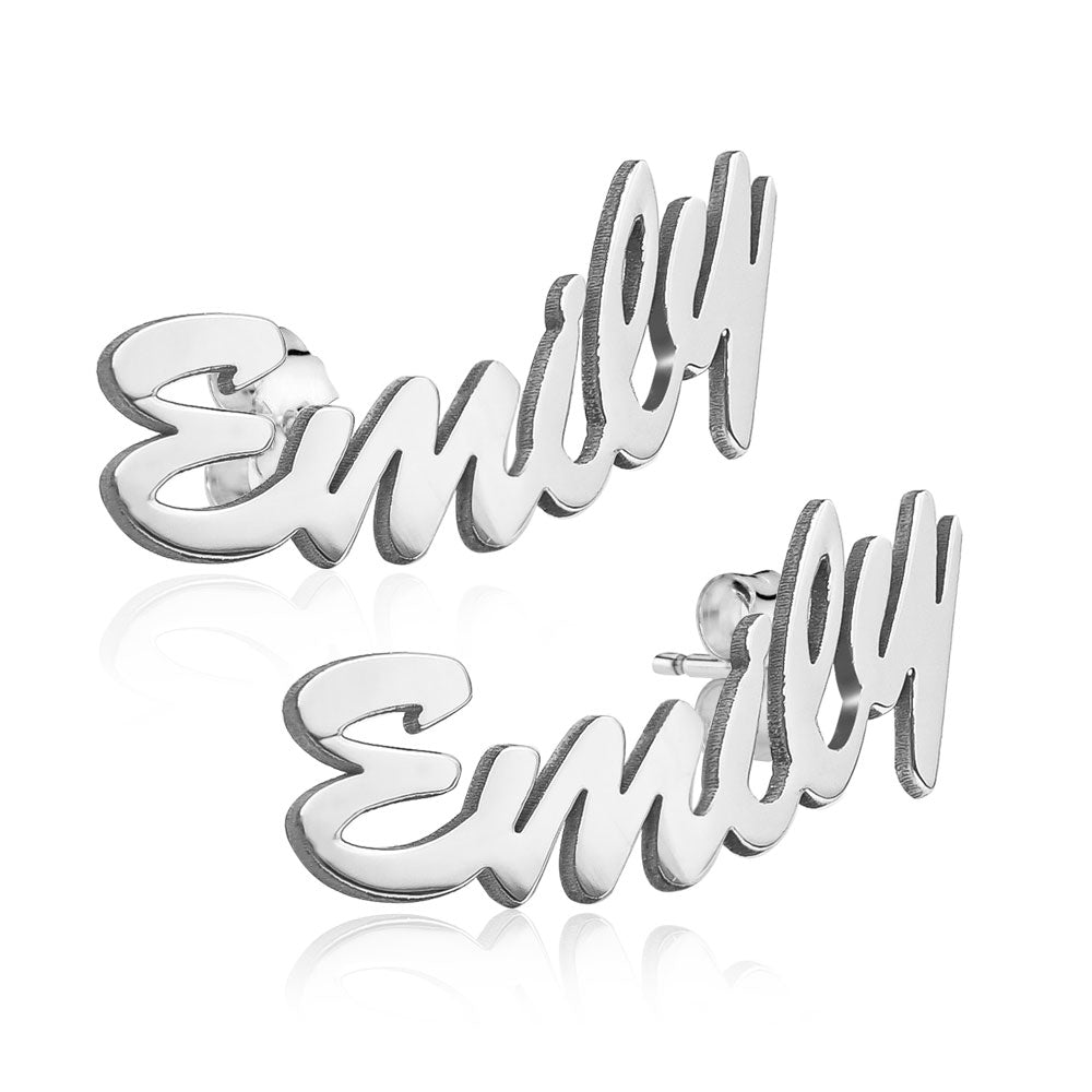Script Name Ear Climber Earrings
