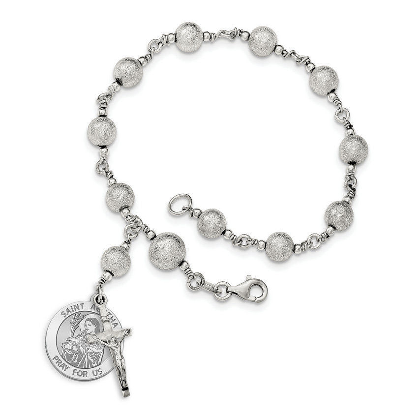 Saint Agatha Rosary Bracelet "EXCLUSIVE"