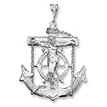 Sterling Silver Gold Mariner's Cross Pendant