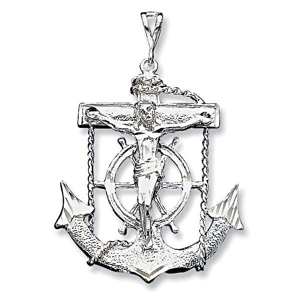 Sterling Silver Gold Mariner's Cross Pendant