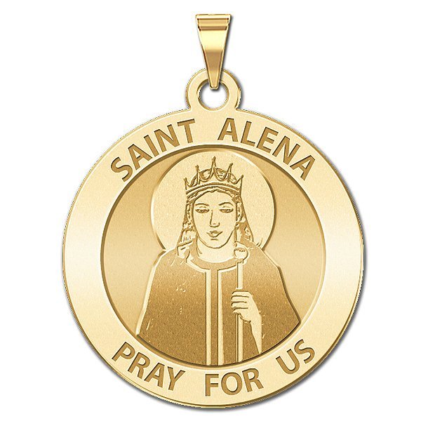 Saint Alena Round Religious Medal "EXCLUSIVE"