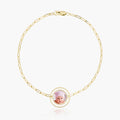 Round Pendant with Open Border Paperclip Bracelet