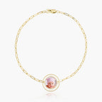 Round Pendant with Open Border Paperclip Bracelet