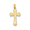 14K Diamond-cut Beveled Edges Cross Pendant