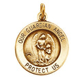 Round Guardian Angel Medal