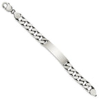 Custom Engraved Sterling Silver Men's Antiqued Curb Link ID Bracelet