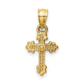 14k Tiny Budded Cross Charm