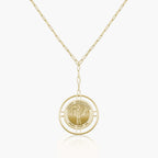 Round Saint Sebastian Medal with Open Border Necklace