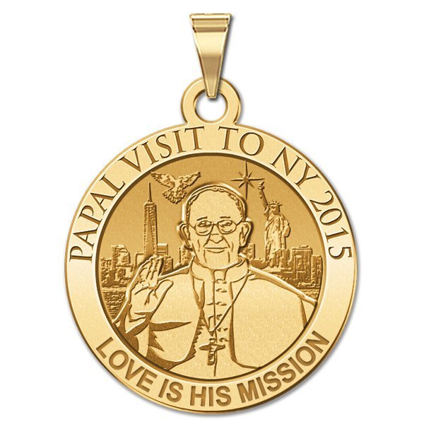 Pope Francis Papal NY Visit 2015 - "Love Is His Mission" Embossed Medal