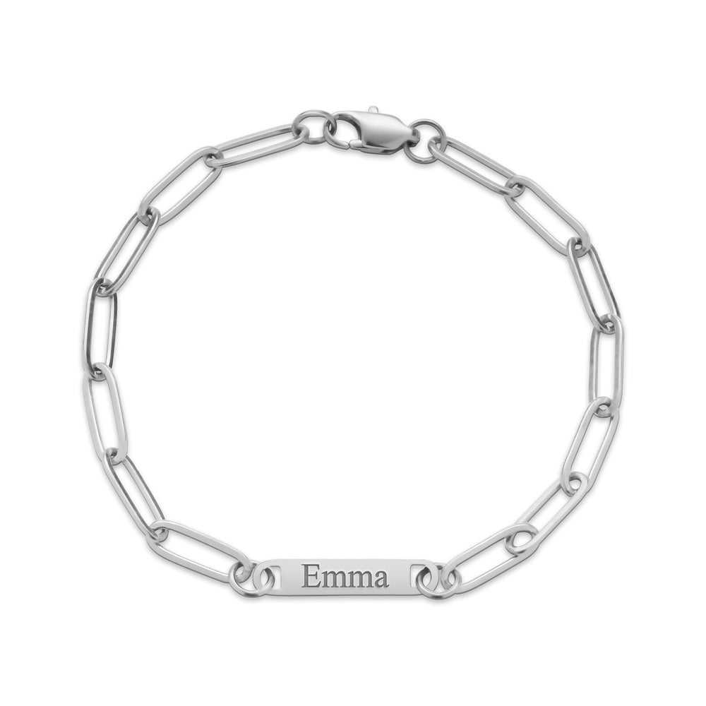 Paperclip Name Bar Bracelet