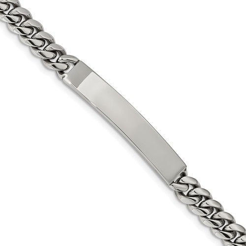 Custom Engraved Stainless Steel Men's 8.25in Curb Link ID Bracelet