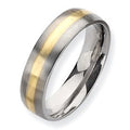 Titanium 14K Gold Inlay Approx. 0.24 Inch Brushed Wedding Band — original PicturesOnGold photograph 1