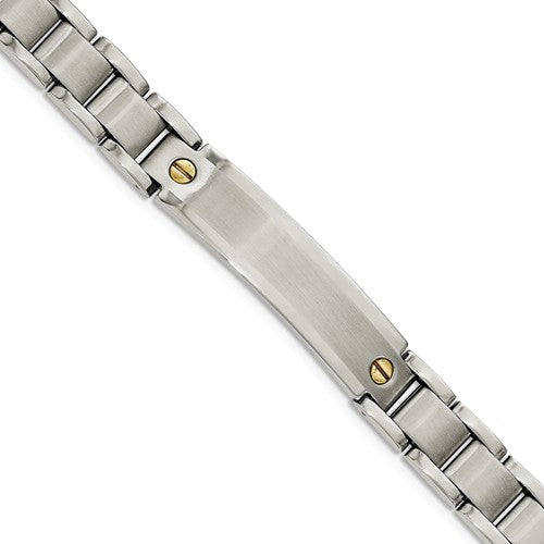 Custom Engraved Stainless Men's Two Tone ID Bracelet
